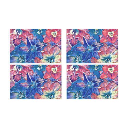 wonderful floral 22C  by FeelGood Placemat 12’’ x 18’’ (Set of 4)