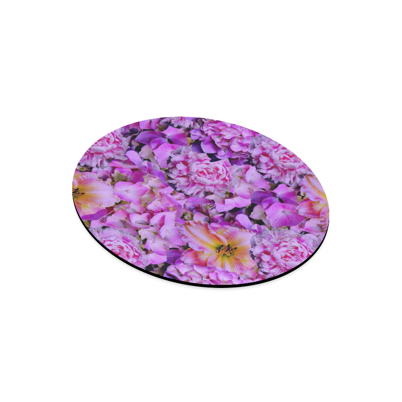 wonderful floral 24  by FeelGood Round Mousepad