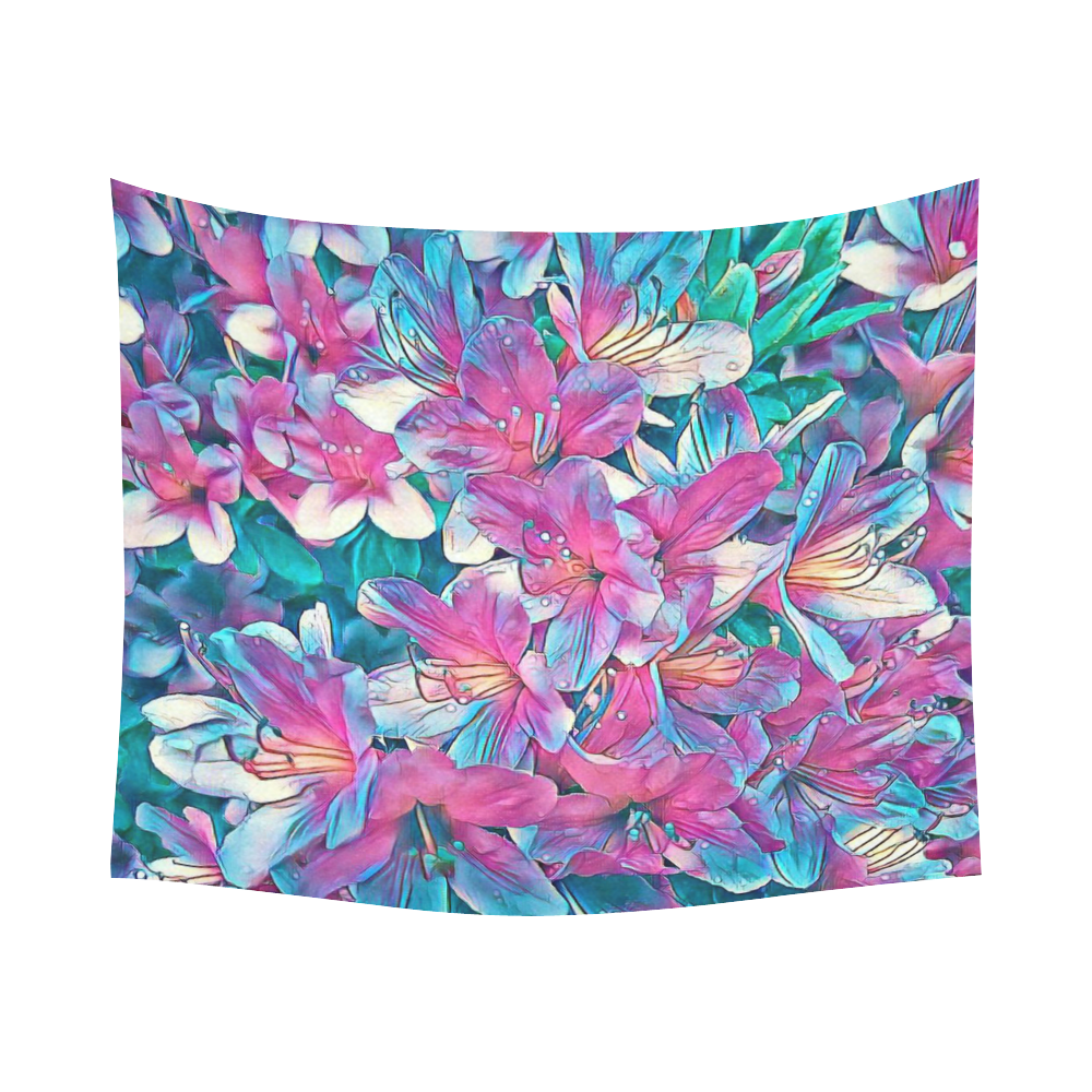 wonderful floral 25A  by FeelGood Cotton Linen Wall Tapestry 60"x 51"