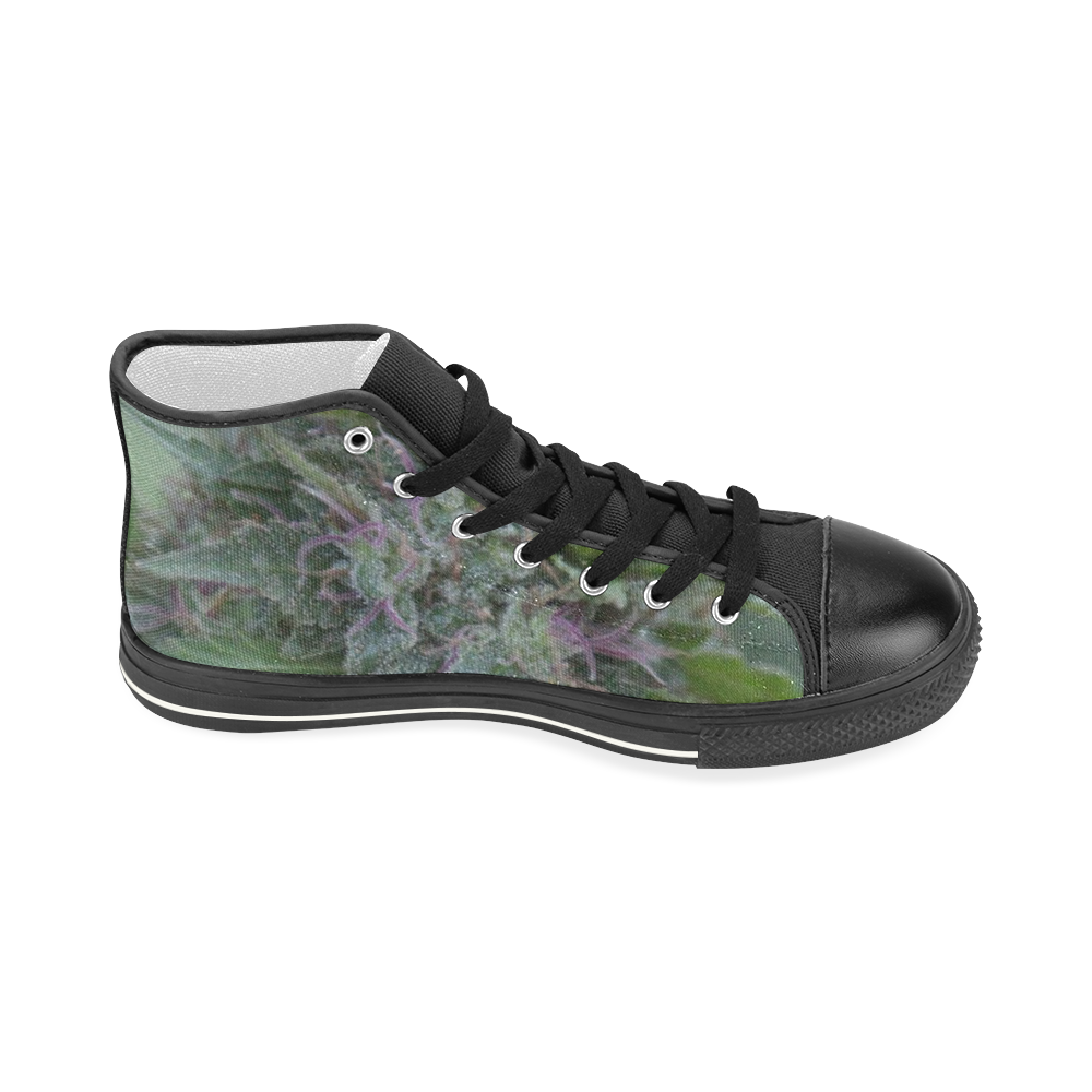 Purple Hair Lady Women's Classic High Top Canvas Shoes (Model 017)