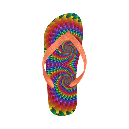 Rainbow Mermaid & Seahorse Tails Fractal Flip Flops for Men/Women (Model 040)