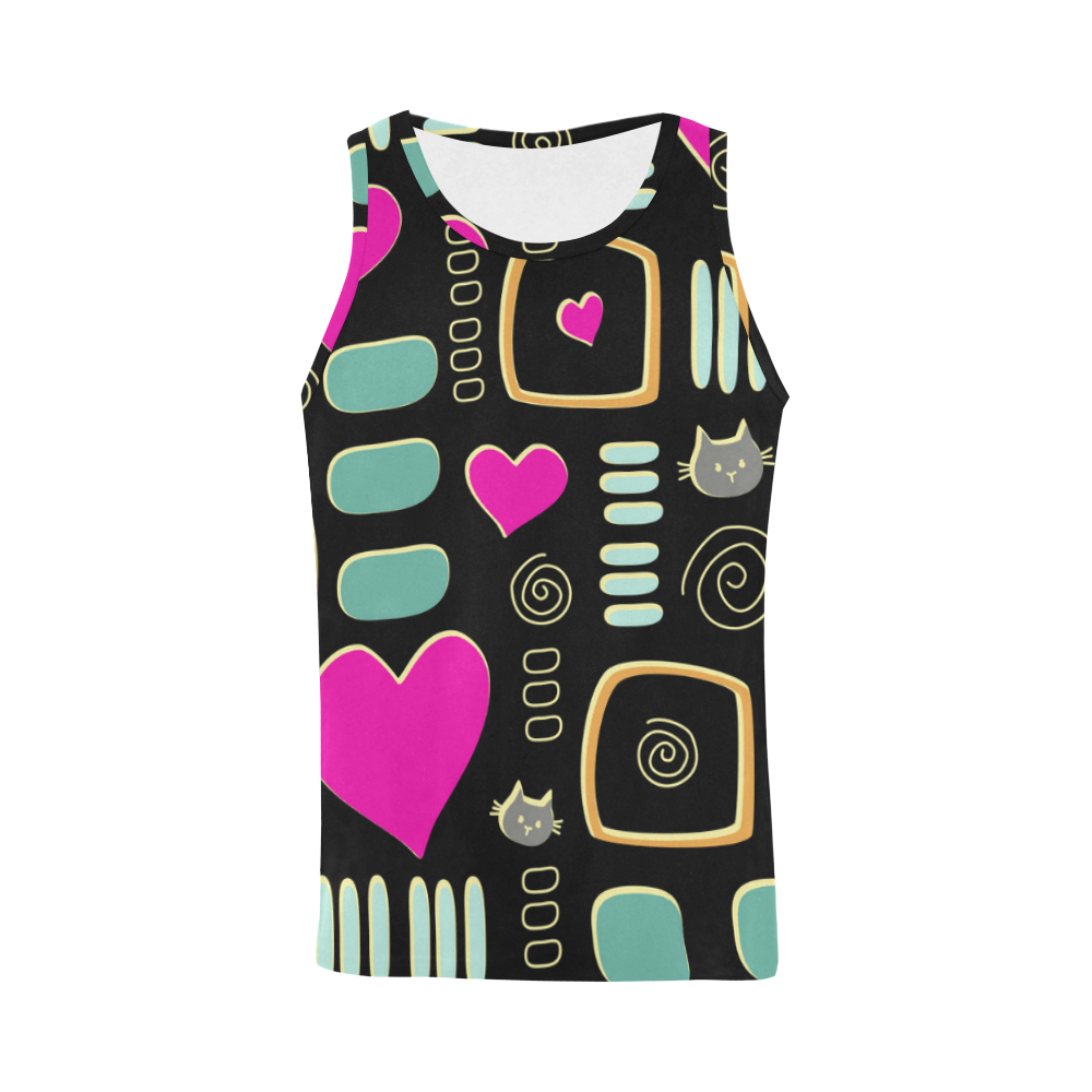 Love Cats All Over Print Tank Top for Men (Model T43)