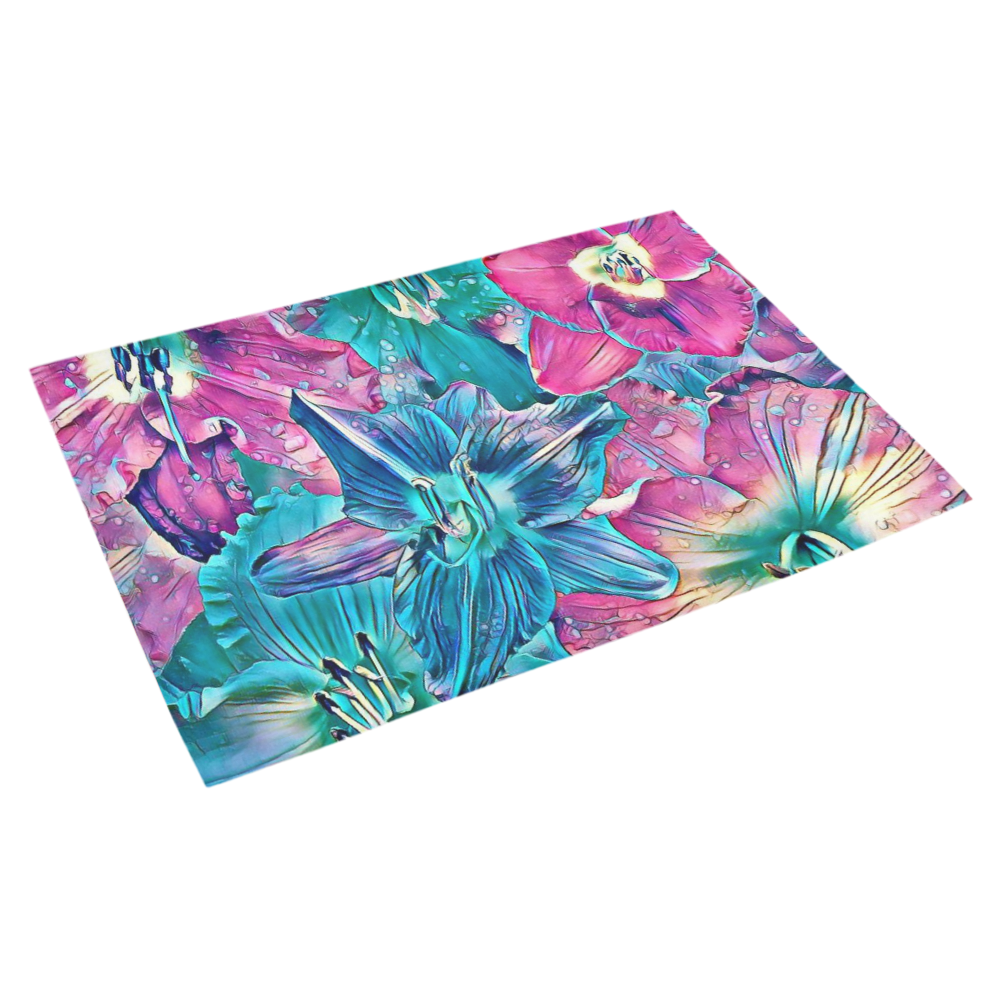 wonderful floral 22B  by FeelGood Azalea Doormat 30" x 18" (Sponge Material)