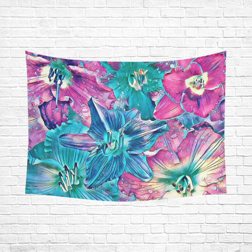 wonderful floral 22B  by FeelGood Cotton Linen Wall Tapestry 80"x 60"