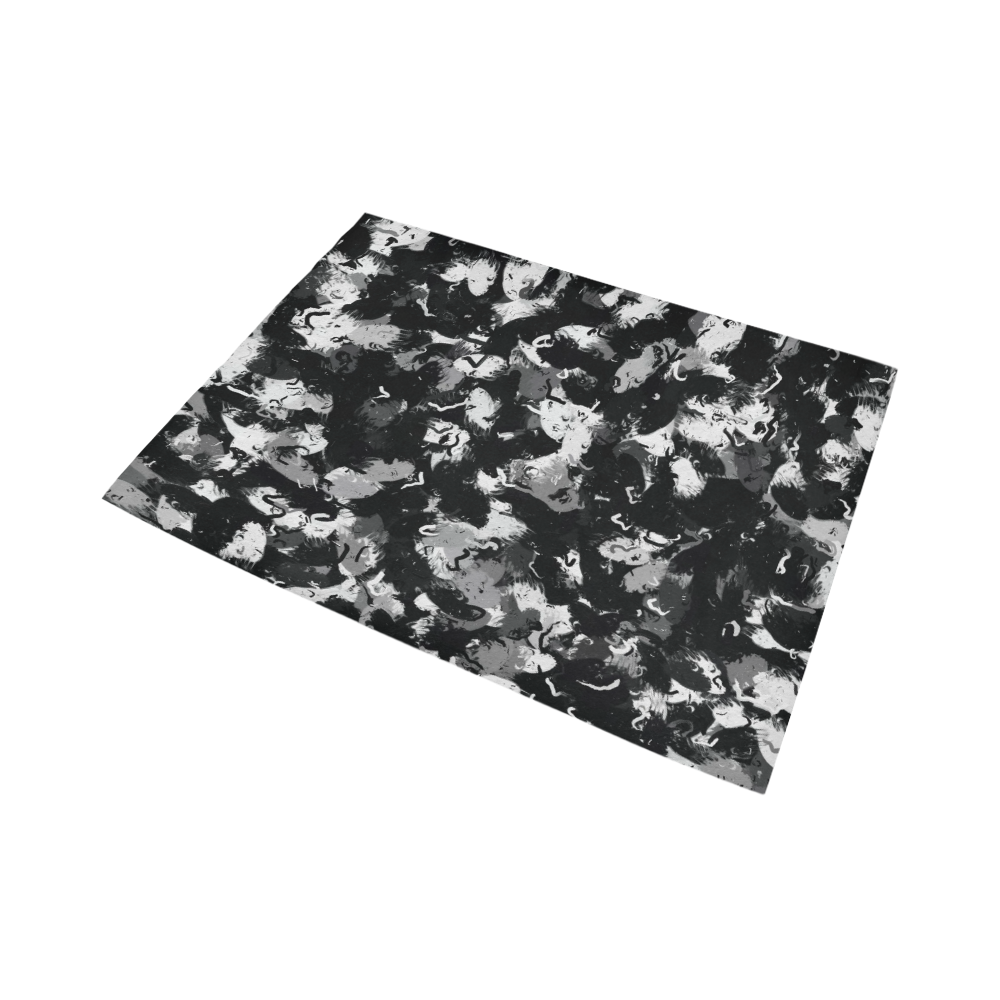 Shades of Gray  and Black Oils Area Rug7'x5'