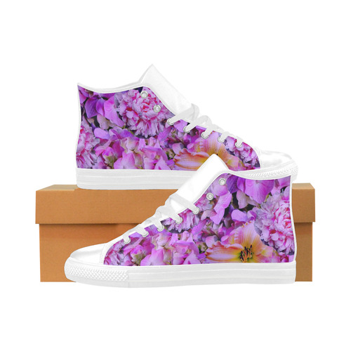 wonderful floral 24  by FeelGood Aquila High Top Microfiber Leather Women's Shoes (Model 032)