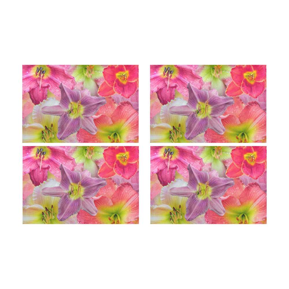 wonderful floral 22A  by FeelGood Placemat 12’’ x 18’’ (Set of 4)