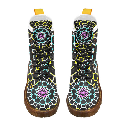 Live Line Mandala High Grade PU Leather Martin Boots For Women Model 402H