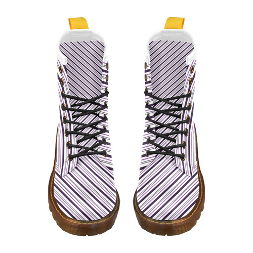 Stripes High Grade PU Leather Martin Boots For Women Model 402H