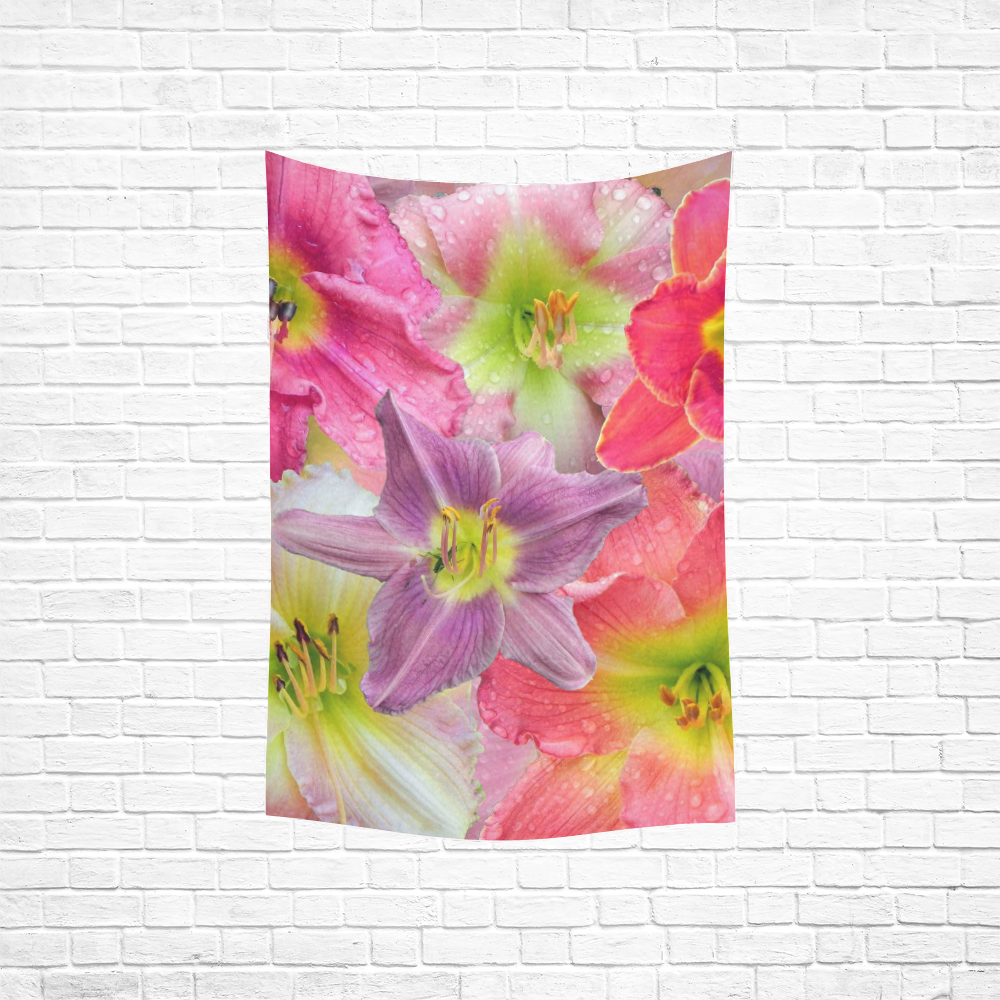 wonderful floral 22A  by FeelGood Cotton Linen Wall Tapestry 40"x 60"