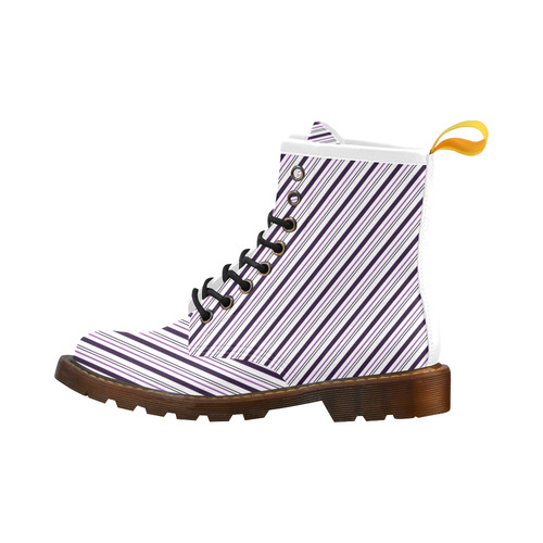 Stripes High Grade PU Leather Martin Boots For Women Model 402H