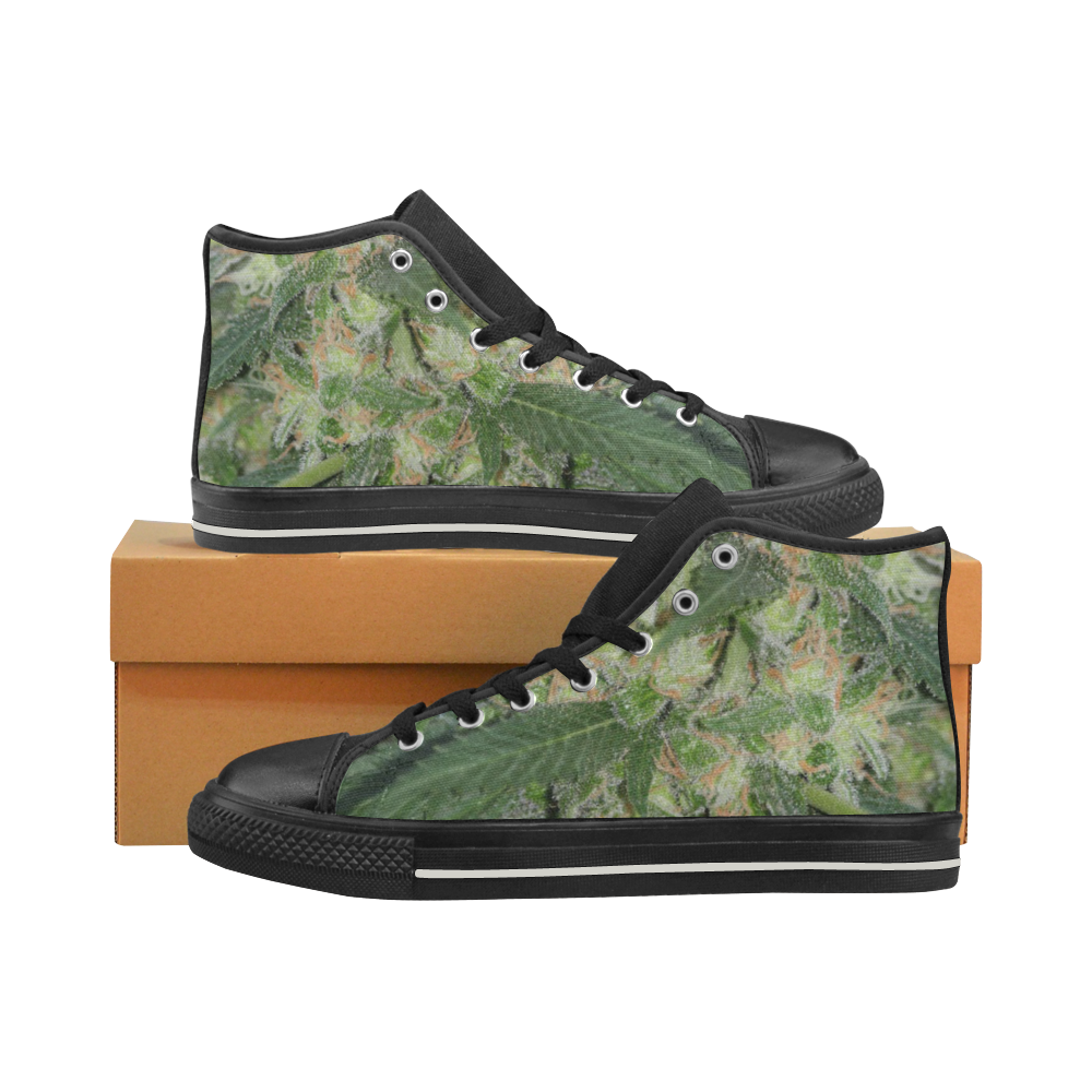 Green Crack Women's Classic High Top Canvas Shoes (Model 017)