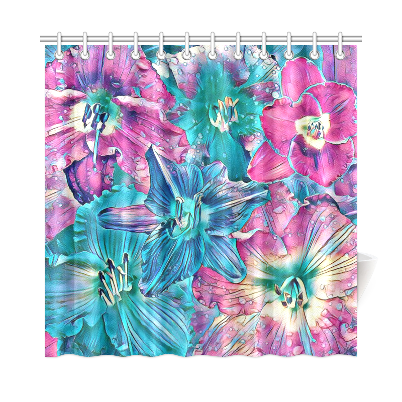 wonderful floral 22B  by FeelGood Shower Curtain 72"x72"