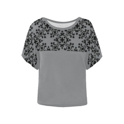 Sharkskin Damask Women's Batwing-Sleeved Blouse T shirt (Model T44)