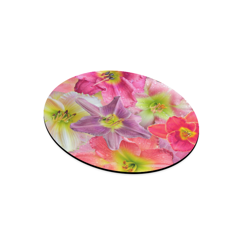 wonderful floral 22A  by FeelGood Round Mousepad