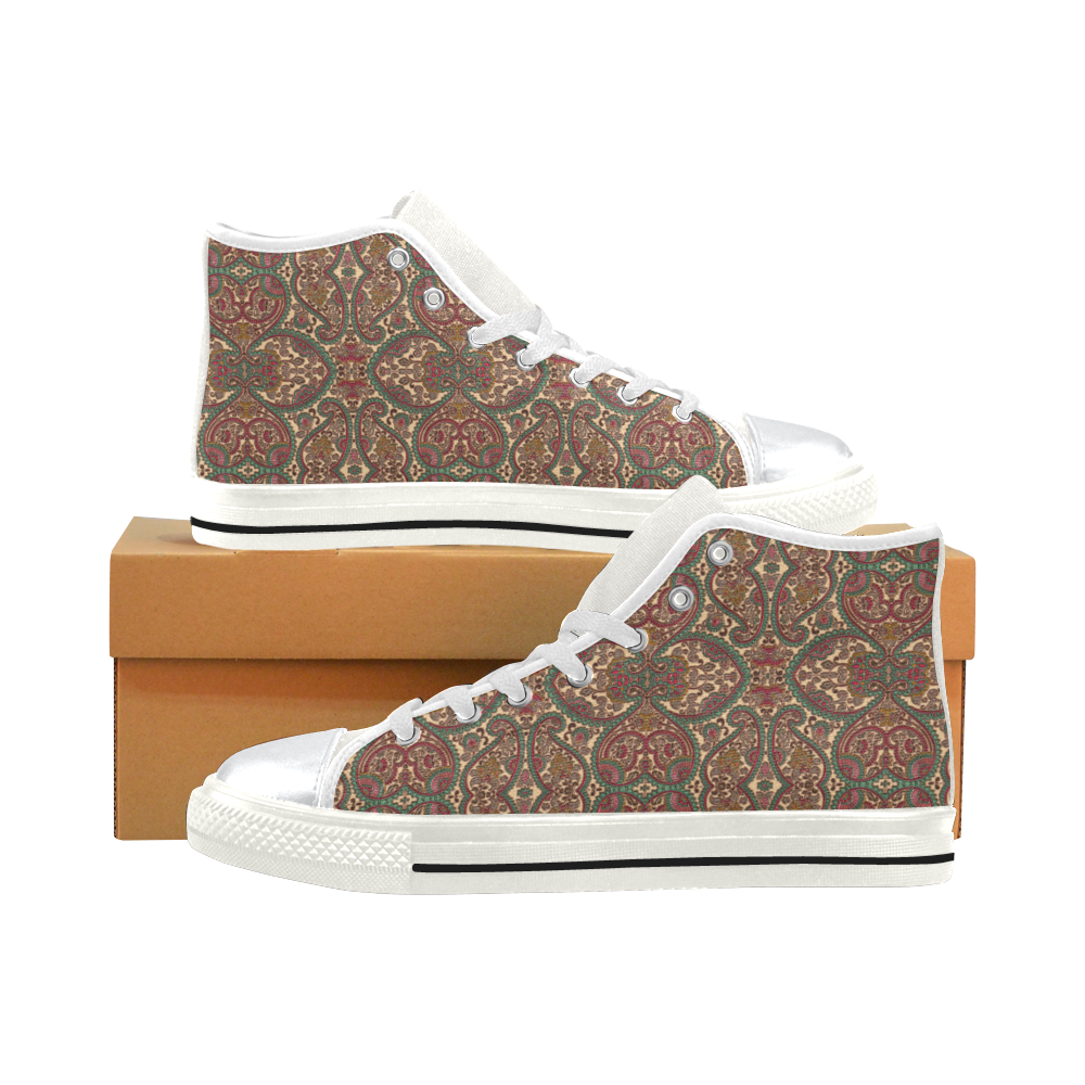 Shiny Rhinestones High Top Canvas Shoes for Kid (Model 017)