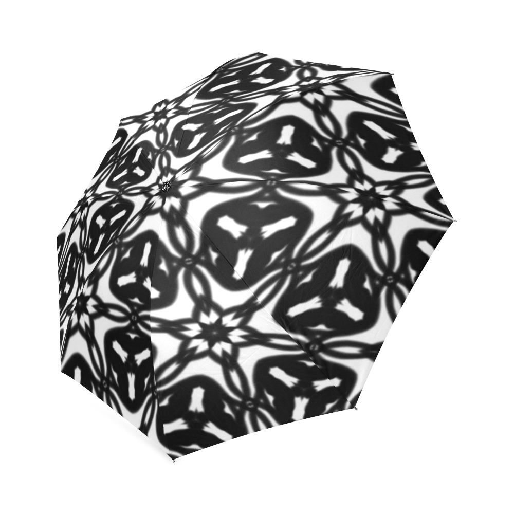 Black and White Star Flakes Foldable Umbrella (Model U01)