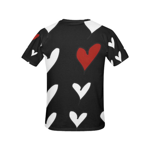 Hearts All Over Print T-Shirt for Women (USA Size) (Model T40)