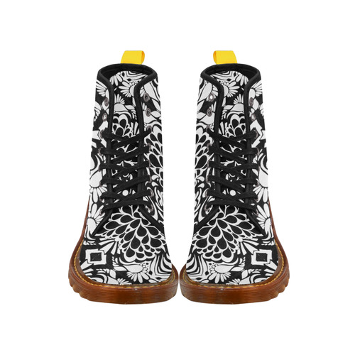 70s Wall Paper Black and White Martin Boots For Men Model 1203H