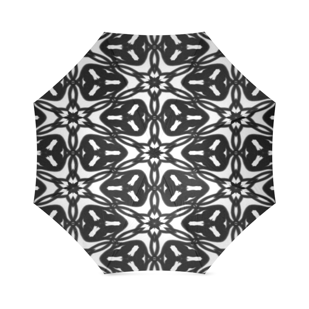 Black and White Star Flakes Foldable Umbrella (Model U01)