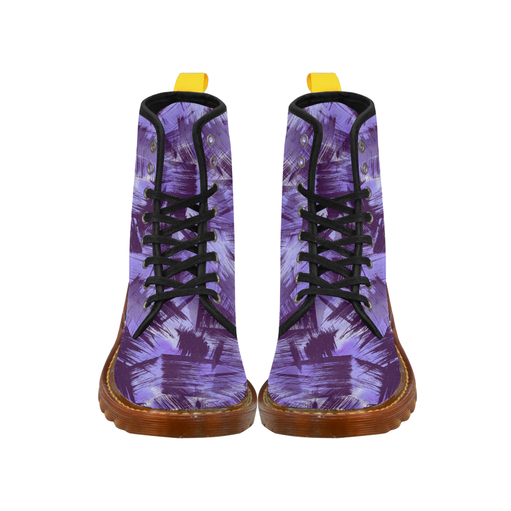 Purple Paint Strokes Martin Boots For Women Model 1203H