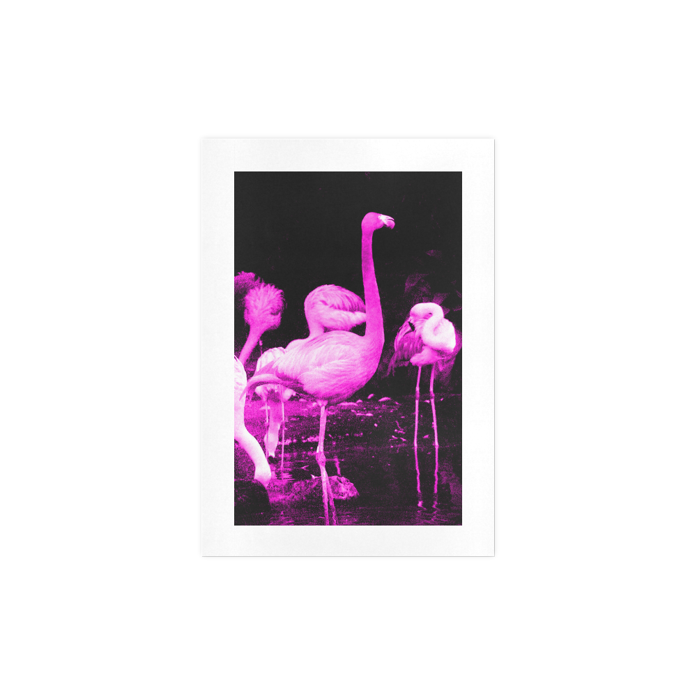 Hot Pink Flamingos Art Print 7‘’x10‘’