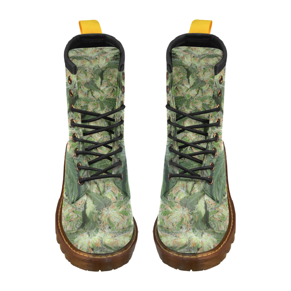 Green Crack High Grade PU Leather Martin Boots For Women Model 402H