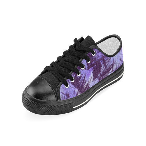 Purple Paint Strokes Women's Classic Canvas Shoes (Model 018)