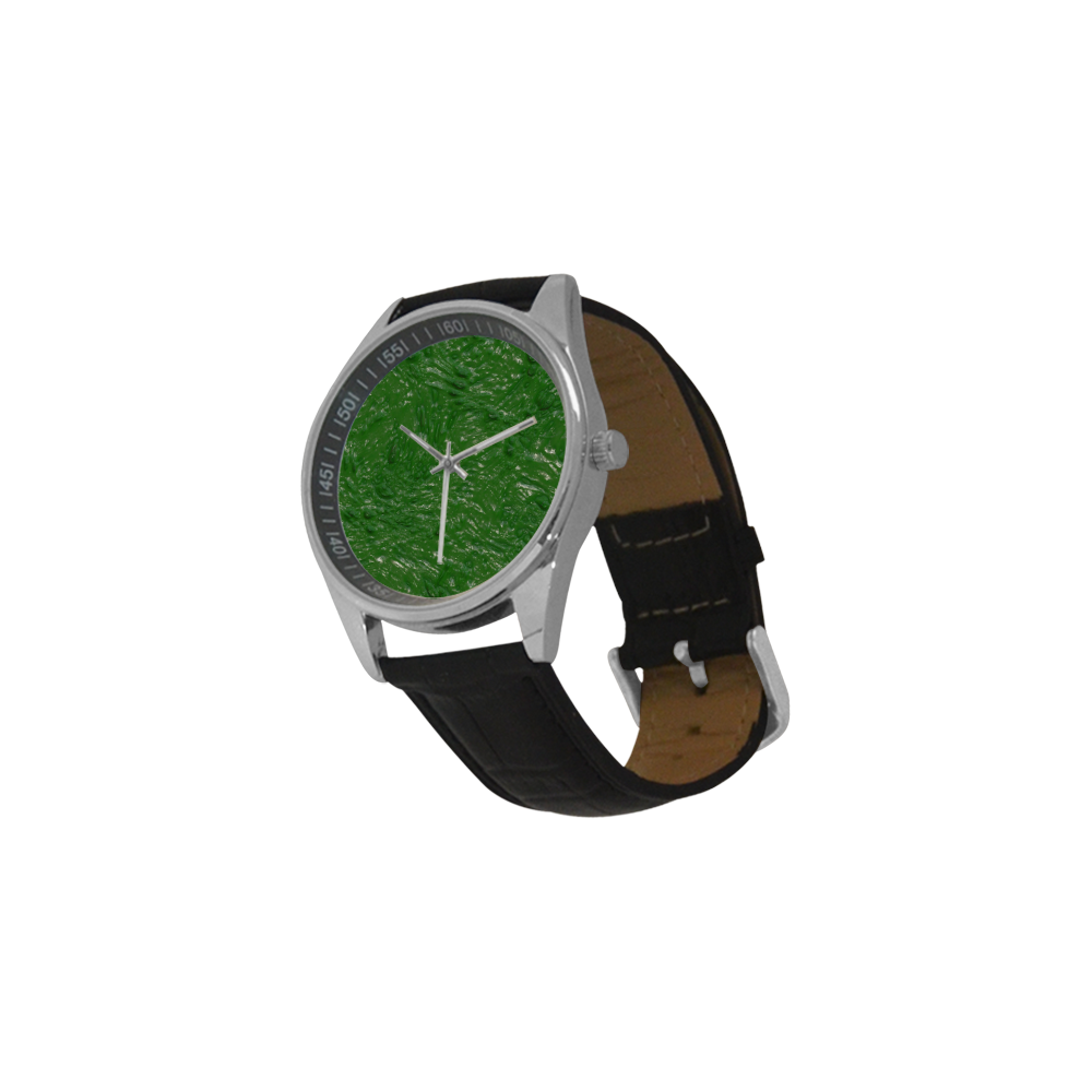 thick wet paint D by FeelGood Men's Casual Leather Strap Watch(Model 211)