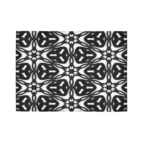 Black and White Star Flakes Area Rug7'x5'