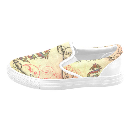 Chinese dragon Women's Unusual Slip-on Canvas Shoes (Model 019)