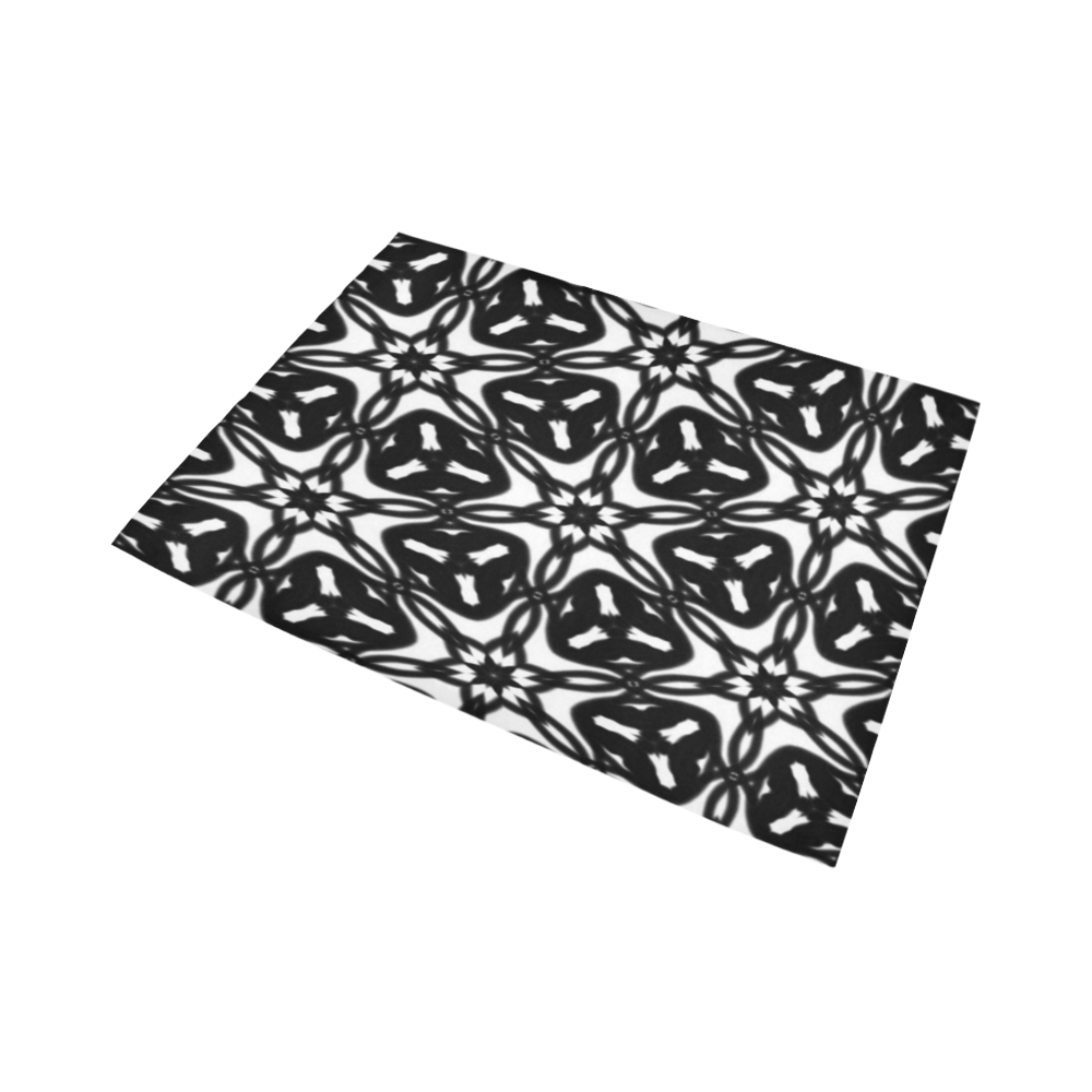 Black and White Star Flakes Area Rug7'x5'