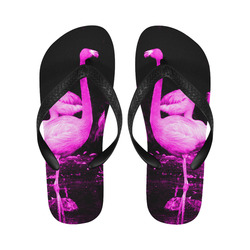 Hot Pink Flamingos Flip Flops for Men/Women (Model 040)