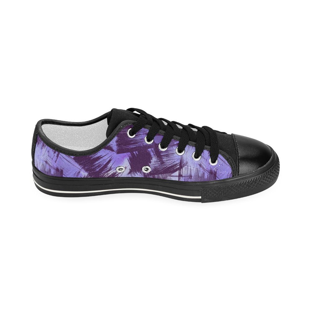 Purple Paint Strokes Women's Classic Canvas Shoes (Model 018)