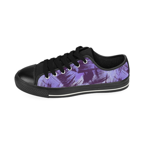 Purple Paint Strokes Men's Classic Canvas Shoes (Model 018)
