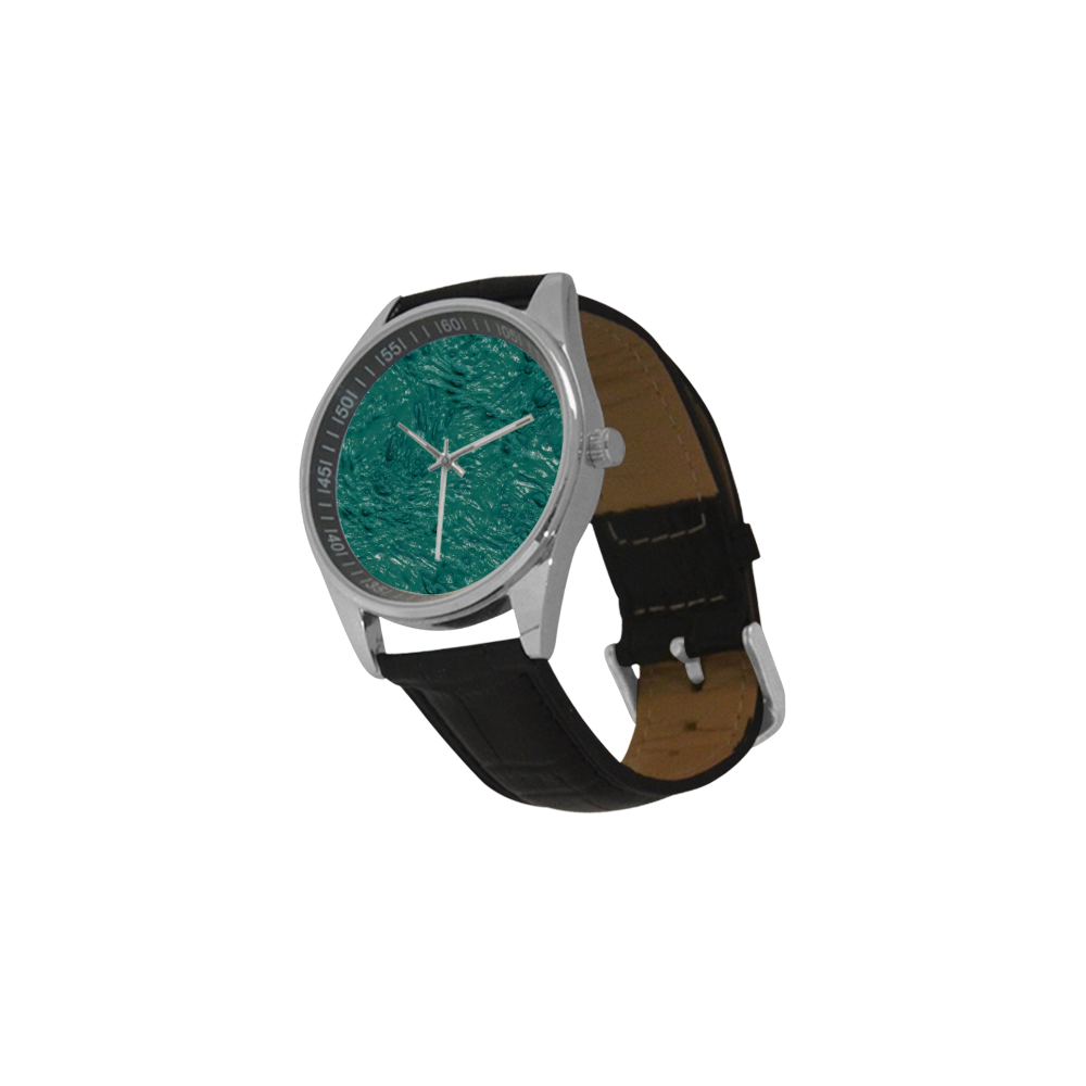 thick wet paint B by FeelGood Men's Casual Leather Strap Watch(Model 211)