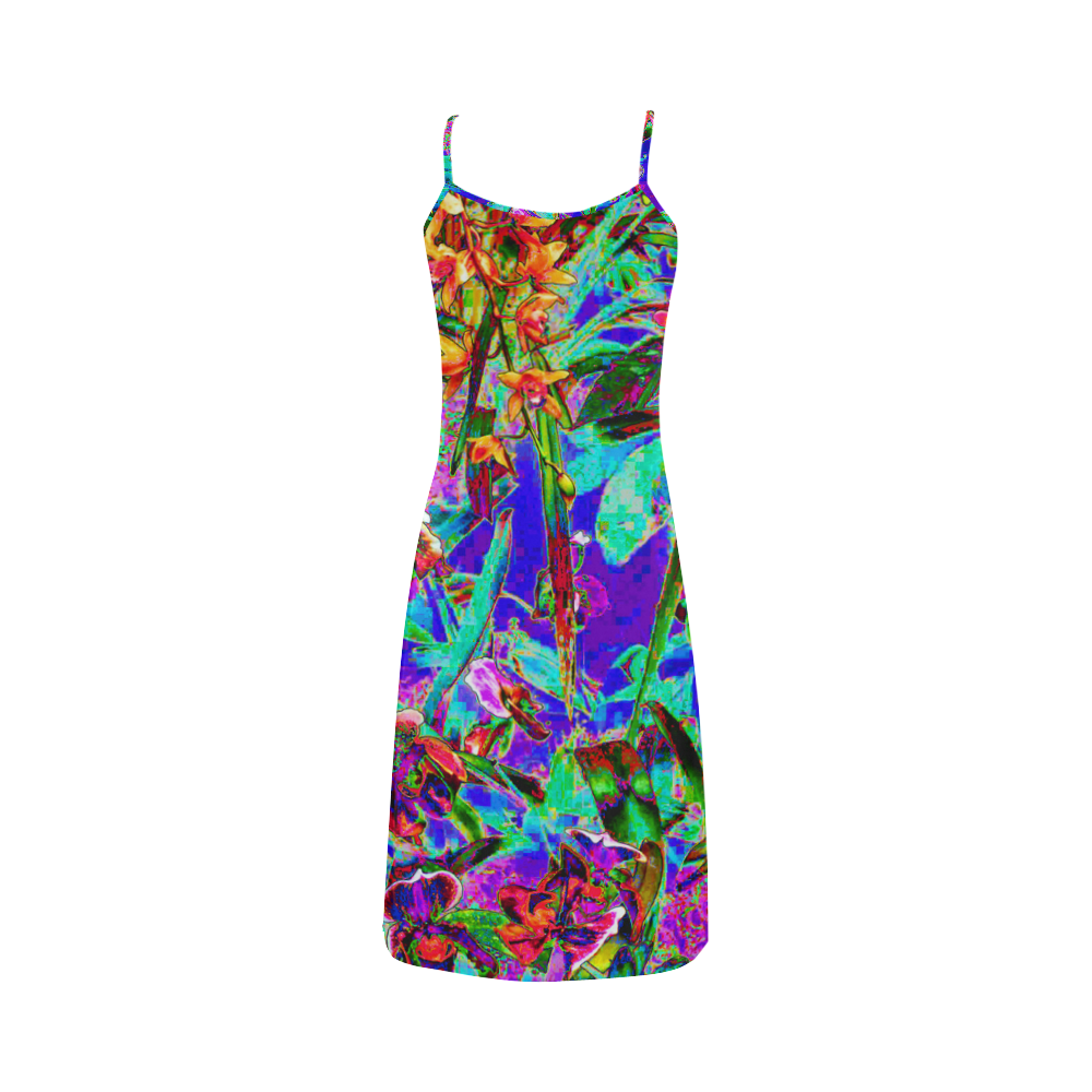Crazy Bright Rainbow Garden Alcestis Slip Dress (Model D05)