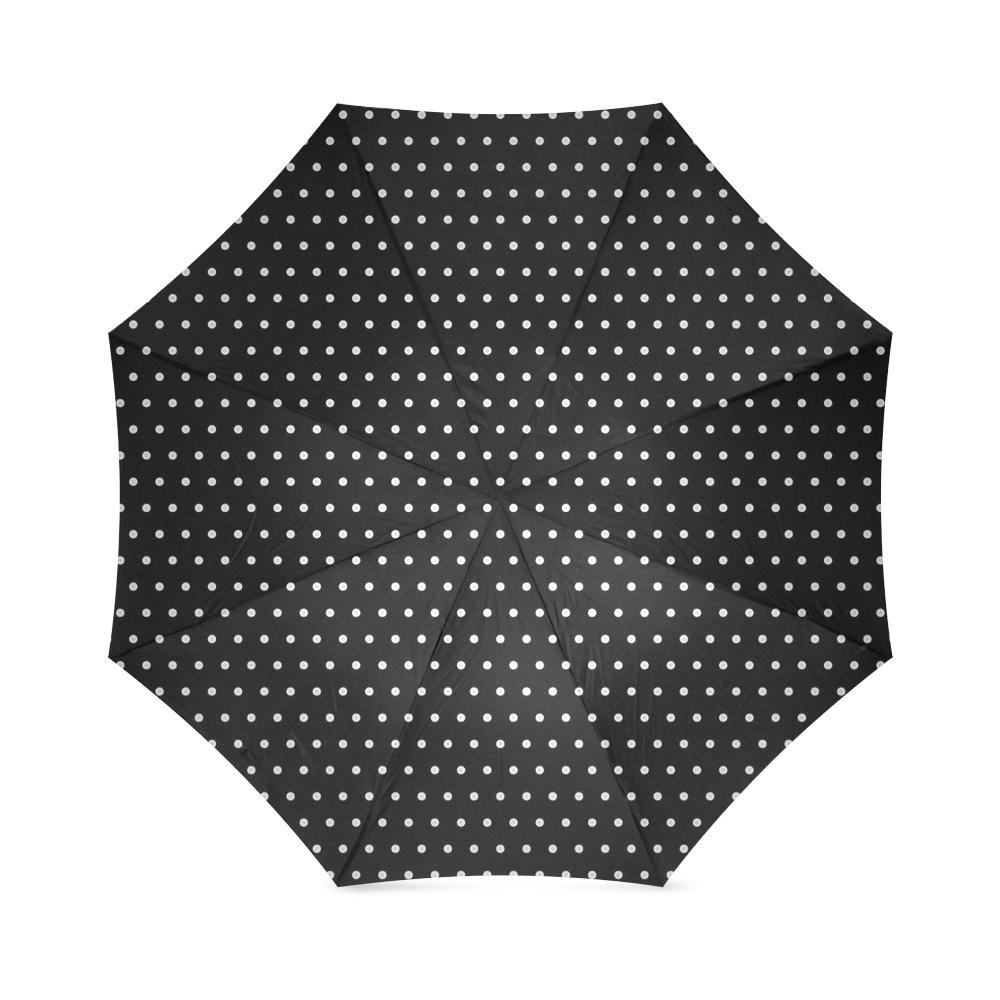 Polka Dot Pin Black - Jera Nour Foldable Umbrella (Model U01)