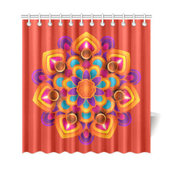 Red Orange Purple Mandala Shower Curtain 69"x72"