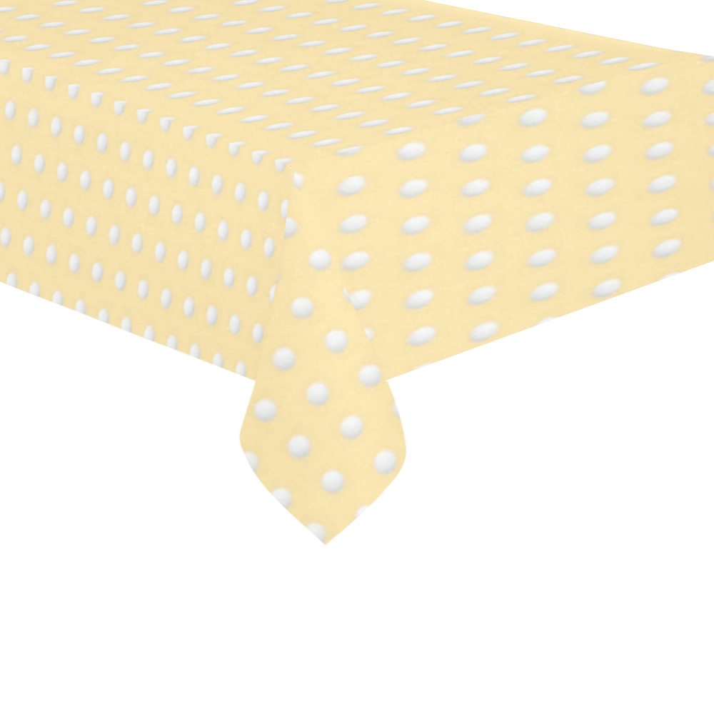 Polka Dot Pin Pastel Orange - Jera Nour Cotton Linen Tablecloth 60"x 104"