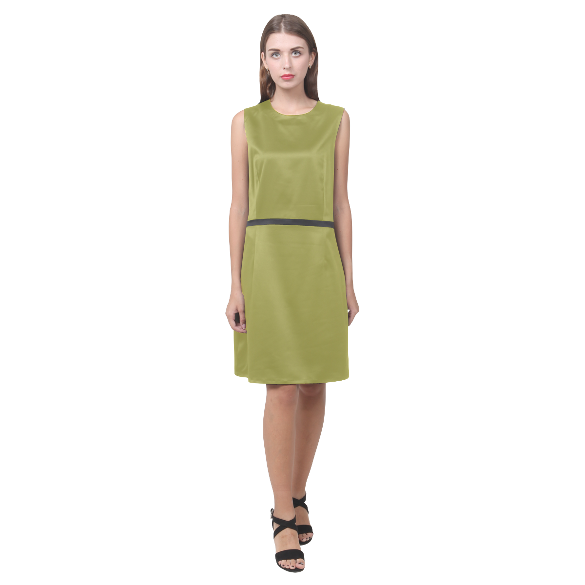 Golden Lime Eos Women's Sleeveless Dress (Model D01)