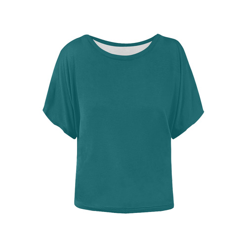 Shaded Spruce Women's Batwing-Sleeved Blouse T shirt (Model T44)