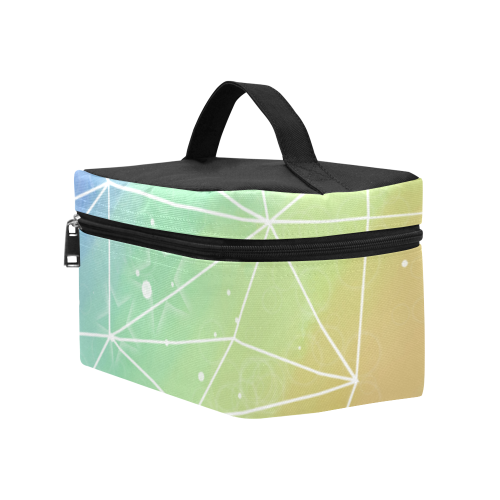 Geometric Rainbow Cosmetic Bag/Large (Model 1658)