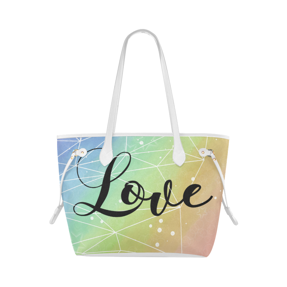 Geometrical Rainbow Love Clover Canvas Tote Bag (Model 1661) | ID: D1605499