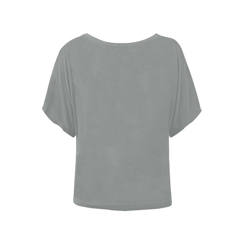 Neutral Gray Women's Batwing-Sleeved Blouse T shirt (Model T44)
