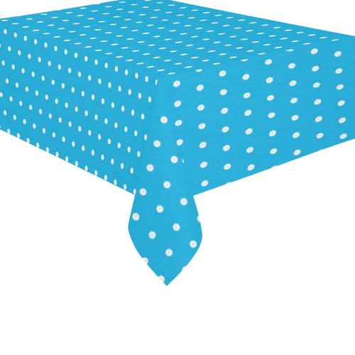 Polka Dot Pin SkyBlue - Jera Nour Cotton Linen Tablecloth 60"x 84"