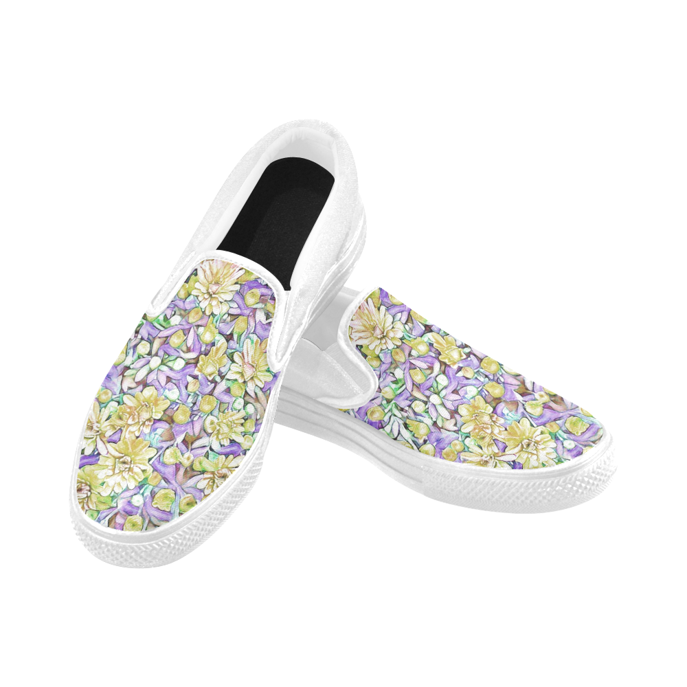 lovely floral 31E by FeelGood Women's Unusual Slip-on Canvas Shoes (Model 019)