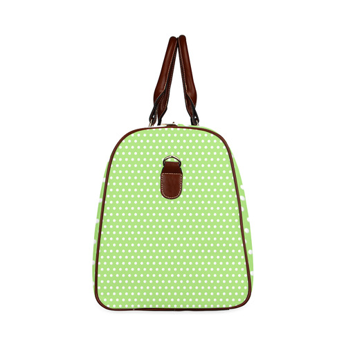 Polka Dot Pin Lime - Jera Nour Waterproof Travel Bag/Large (Model 1639)