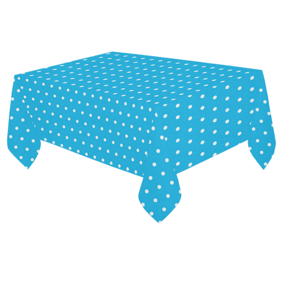 Polka Dot Pin SkyBlue - Jera Nour Cotton Linen Tablecloth 60"x 84"