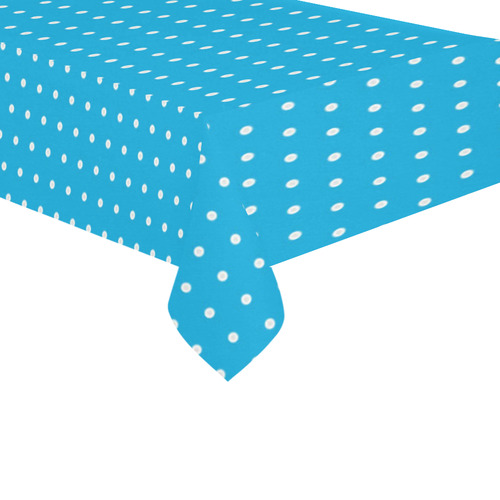 Polka Dot Pin SkyBlue - Jera Nour Cotton Linen Tablecloth 60"x 104"